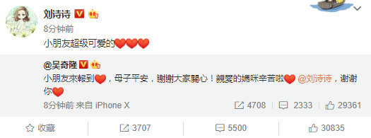 吴奇隆刘诗诗儿子生日藏爱情密码 谐音“诗爱奇”